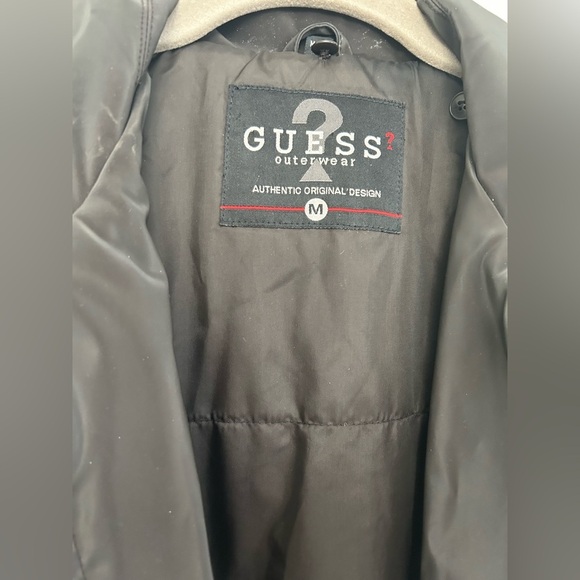 Guess Black Polyvinyl Zipper Jacket size Medium - Picture 2 of 5